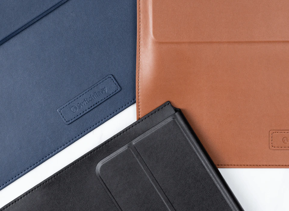 SwitchEasy EasyStand Leather MacBook Sleeve Fine Leather with Handmad Stitching