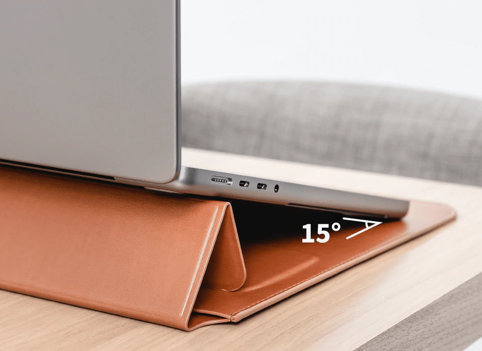 SwitchEasy EasyStand Leather MacBook Sleeve Perfect Tilt
