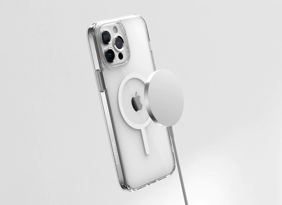 MagCrush MagSafe Shockproof Clear Case Embedded Magnet Design