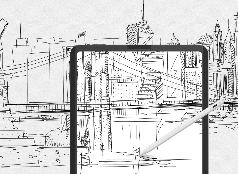 SwitchPaper Removable Screen Protector Close to Drawing on Paper