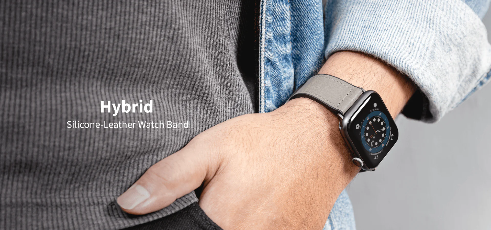 Switcheasy Hybrid Silicone-Leather Apple Watch Strap Showcase