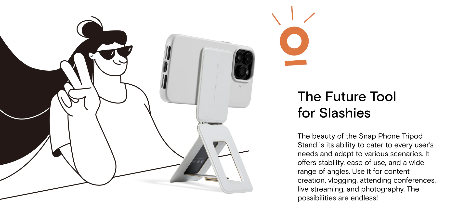 Snap Phone Tripod Stand MOVAS MagSafe Compatible - Future Tool For Slashies