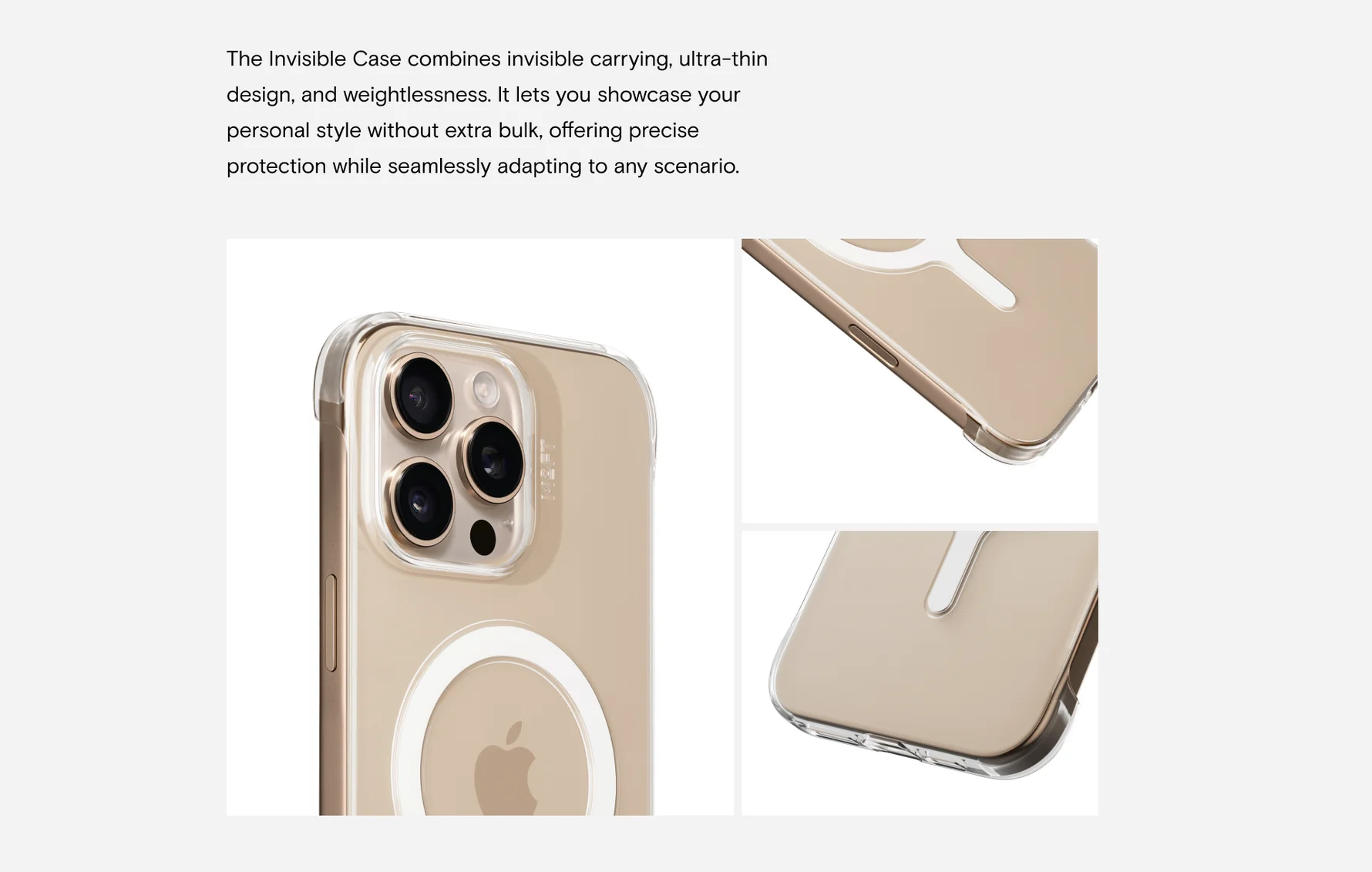 Moft Snap Invisible Case for iPhone 16 Composition