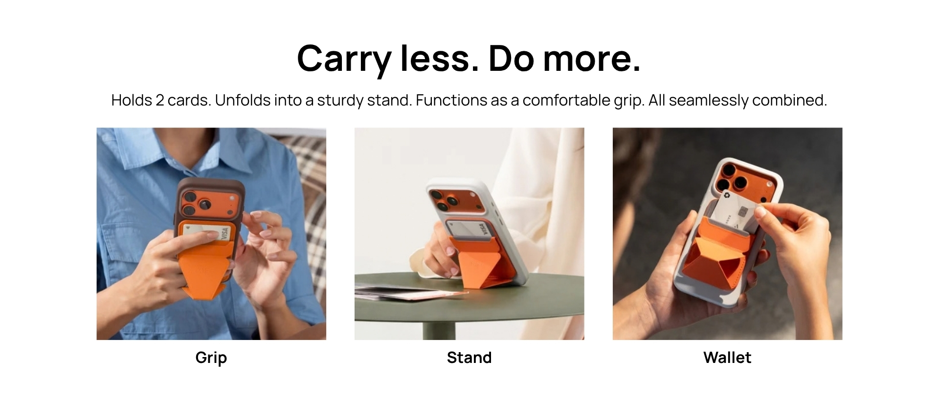 Moft Trackable Snap-on Phone Stand & Wallet Carry Less Do more