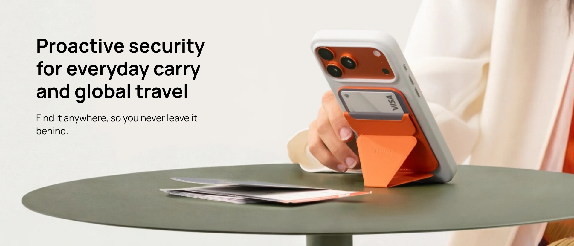 Moft Trackable Snap-on Phone Stand & Wallet Track It